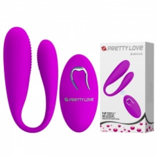 Вибромассажер для двоих серии Pretty Love Aldrich, лиловый, зарядка USB, арт. BI-014430