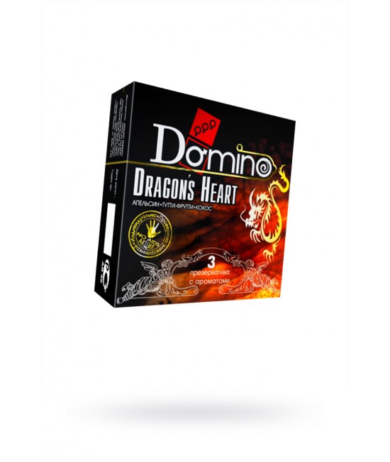 ПРЕЗЕРВАТИВЫ LUXE DOMINO PREMIUM DRACON'S HEART, АПЕЛЬСИНА, КОКОСА И ФРУКТОВ, 3 ШТ. В УПАКОВКЕ арт 668