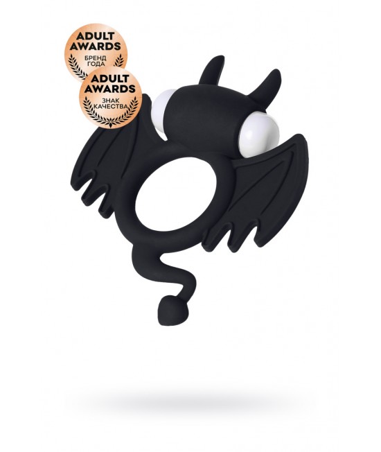 ЭРЕКЦИОННОЕ КОЛЬЦО НА ПЕНИС JOS COCKY DEVIL, СИЛИКОН, ЧЕРНЫЙ, 8,5 СМ, арт. 782016