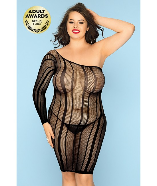 ПЛАТЬЕ-СЕТКА И СТРИНГИ CANDY GIRL NIKKI ЧЕРНЫЕ, 2XL, арт 844013-BLK-2XL