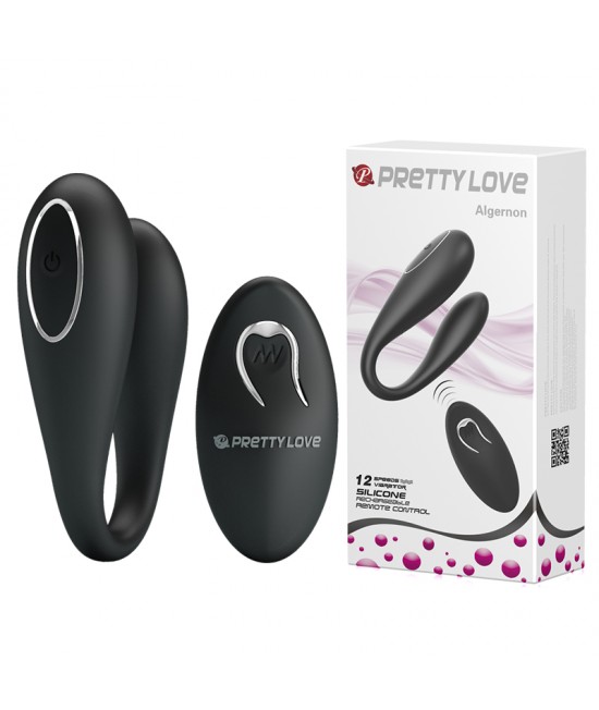 ВИБРАТОР ДЛЯ ДВОИХ С ДИСТАНЦИОННЫМ УПРАВЛЕНИЕМ ЧЕРНЫЙ PRETTY LOVE, арт BI-014582W-1