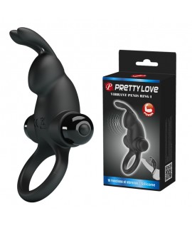 Эрекционное виброкольцо Vibrant Penis Ring I с клиторальным кроликом, арт BI-210204
