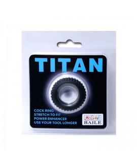 Эрекционное кольцо «Titan», цвет черный, арт Baile BI-210144