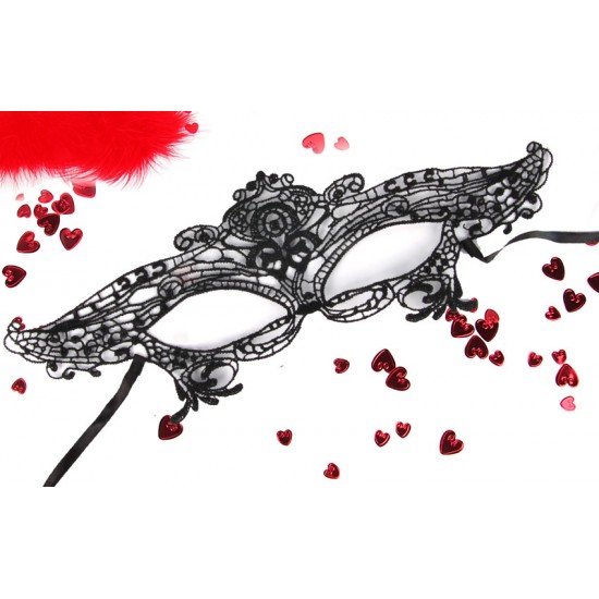 Маска ажурная ДЖУЛИЯ цвет чёрный, текстиль арт. EE-20366