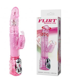 Мультискоростной розовый вибратор с ротационным и поступательными режимами, Baile «Tulip», арт BW-020531R