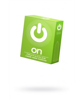 ПРЕЗЕРВАТИВЫ ON, FRUIT, COLOR, ЦВЕТНЫЕ, АРОМАТ, 18 СМ, 5,4 СМ, 3 ШТ., арт. 381