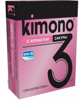 ПРЕЗЕРВАТИВЫ KIMONO (с ароматом сакуры) 3 шт.