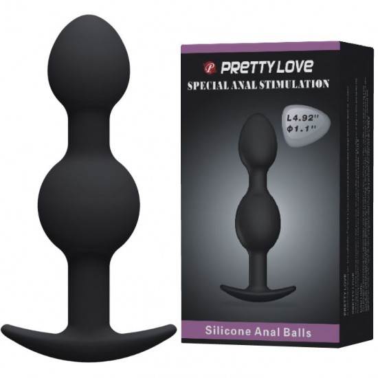 Анальная втулка с двумя металлическими сердечниками «Special Anal Stimulation», цвет черный, Pretty Love BI-040035