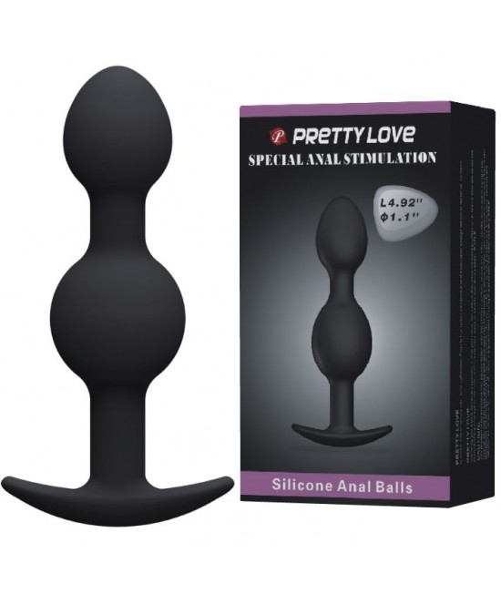 Анальная втулка с двумя металлическими сердечниками «Special Anal Stimulation», цвет черный, Pretty Love BI-040035