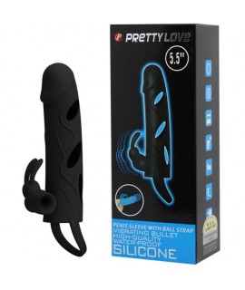 Насадка на член с вибрацией Pretty Love, цвет черный, Baile BI-026216