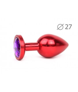 RED PLUG SMALL (втулка анальная), L 70 мм D 27 мм, вес 60г, цвет кристалла фиолетовый