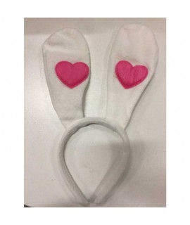 Ушки зайчика с сердечками  Le Frivole (белый с розовым), арт 4880