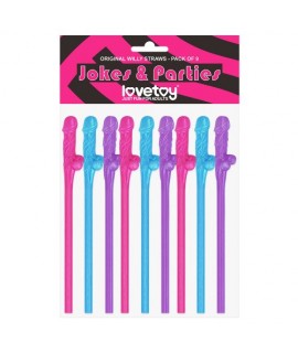 Трубочки разноцветные Original Willy Straws 9 шт, арт LV765001C