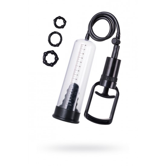 ПОМПА ДЛЯ ПЕНИСА TOYFA A-TOYS, PVC, ЧЁРНЫЙ, 20,5 СМ, арт 769008
