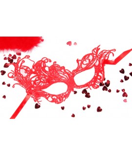 МАСКА АЖУРНАЯ "МАРГО" цвет красный, текстиль арт. EE-20352-3