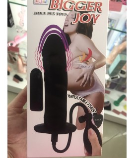 ВИБРАТОР С РАСШИРЯЮЩИЙСЯ ГРУШЕЙ BIGGER JOY, L-15 см, D- от 4 до 10 см, цвет черный, арт BW-008078AQ