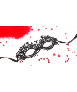 Маска ажурная АНДРЕА цвет чёрный, текстиль арт. EE-20363