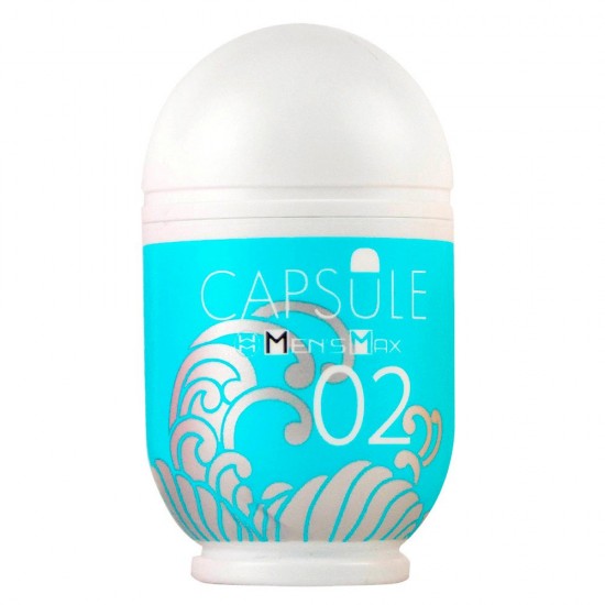 МАСТУРБАТОР НЕРЕАЛИСТИЧНЫЙ, CAPSULE 02, SAZANAMI, MENSMAX, TPE, ГОЛУБОЙ, 8 СМ