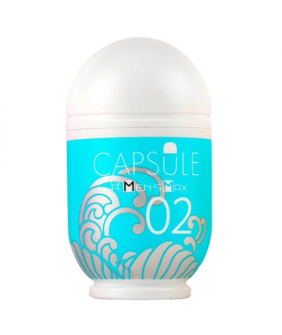 МАСТУРБАТОР НЕРЕАЛИСТИЧНЫЙ, CAPSULE 02, SAZANAMI, MENSMAX, TPE, ГОЛУБОЙ, 8 СМ