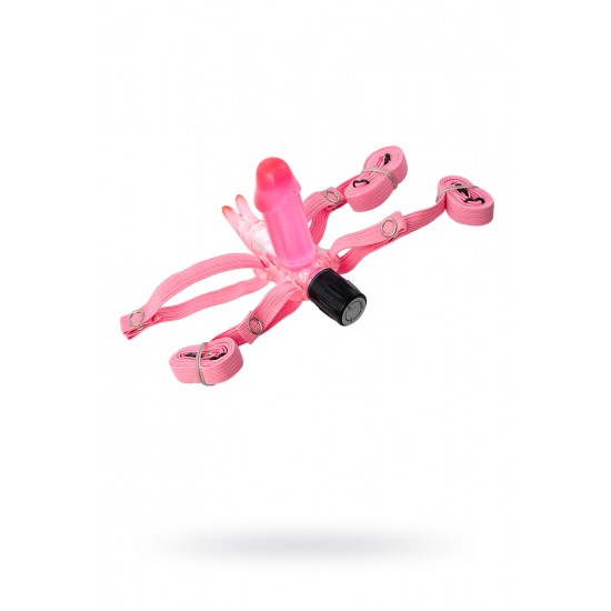 ВИБРАТОР ПОЯСНОЙ В ФОРМЕ ЗАЙЦА TOYFA, PVC, РОЗОВЫЙ, 6,5 СМ