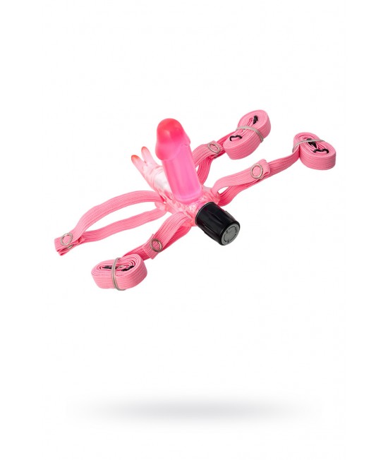 ВИБРАТОР ПОЯСНОЙ В ФОРМЕ ЗАЙЦА TOYFA, PVC, РОЗОВЫЙ, 6,5 СМ