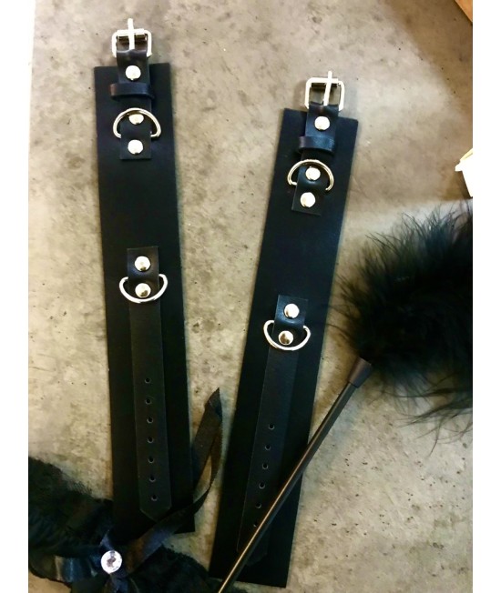 Наручники из экокожи черные , арт. 3091-5