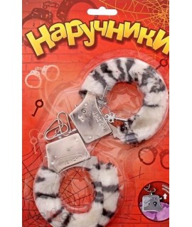 Наручники меховые белый барс, арт 329107