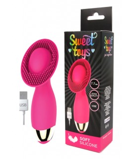 ВИБРОМАССАЖЁР L рабочей части 77 мм D 45 мм, 10 режимов вибрации, цвет ярко-розовый арт. ST-40156-16