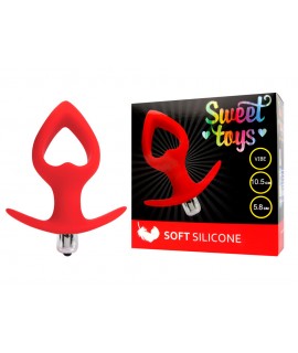 ВТУЛКА АНАЛЬНАЯ С ВИБРАЦИЕЙ L 105 мм D 58 мм, цвет красный арт. ST-40174-3