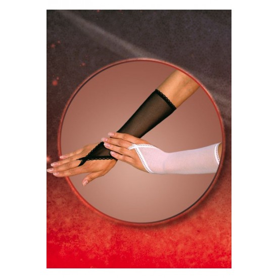 Перчатки с петелькой на один палец белые-S/L