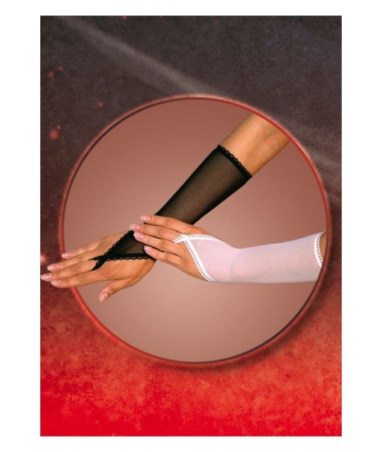 Перчатки с петелькой на один палец белые-S/L