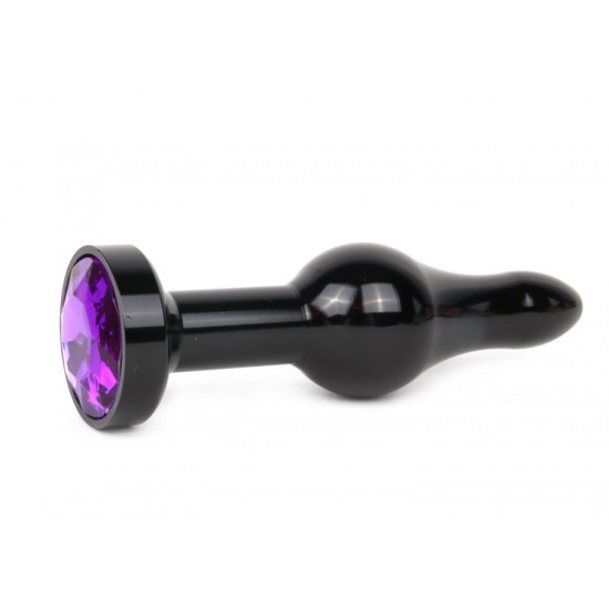 ЧЁРНАЯ АНАЛЬНАЯ ВТУЛКА, L 103 мм D 28 мм, вес 80г, цвет кристалла фиолетовый