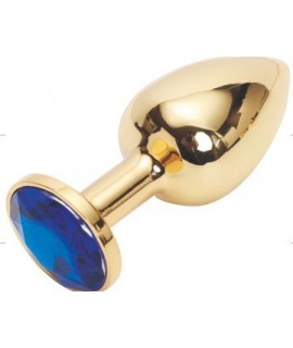 Втулка желтый металл, синий кристалл (S)