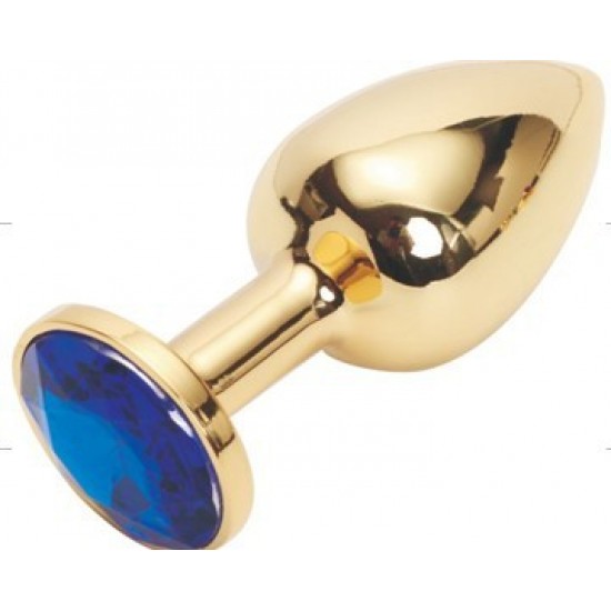 Втулка желтый металл, синий кристалл (S)