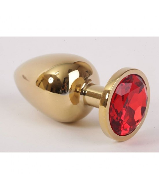 Втулка желтый металл, красный кристалл (S)