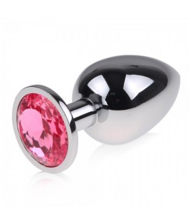 Втулка металл, розовый кристалл (L)