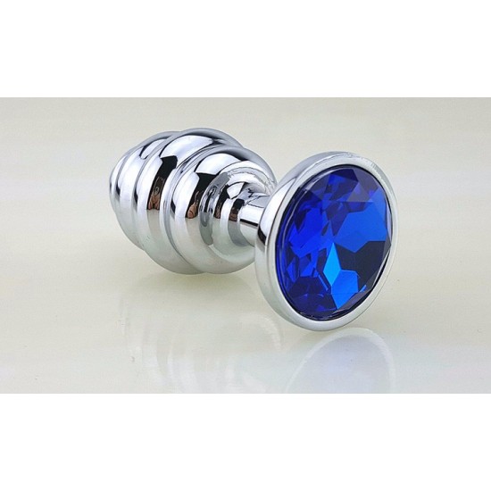 Втулка спираль металл, синий кристалл