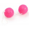Вагинальные шарики розовые с шипами