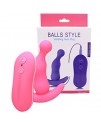 Анальная пробка розовая, вибратор BALLS STYLE 