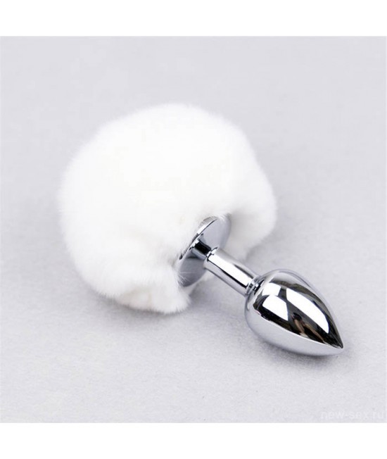 Хвост маленький, белый метал, White (m)