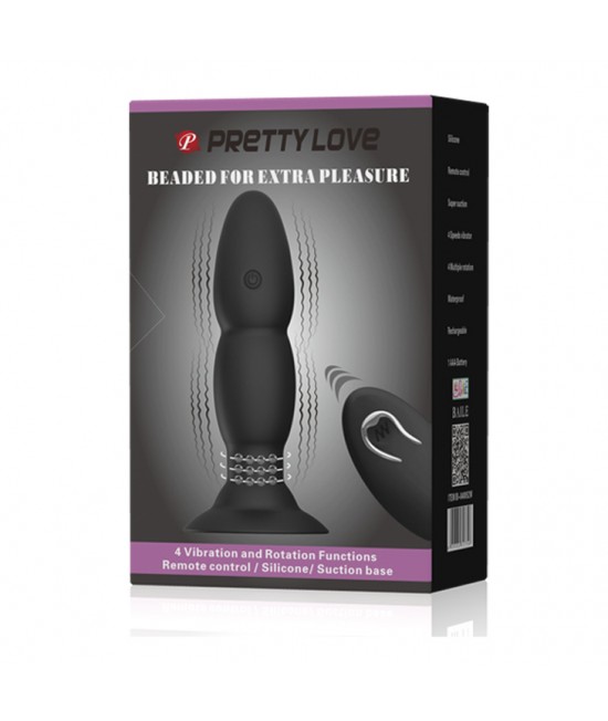 Анальная пробка с вибрацией и ротацией на пульте управления 