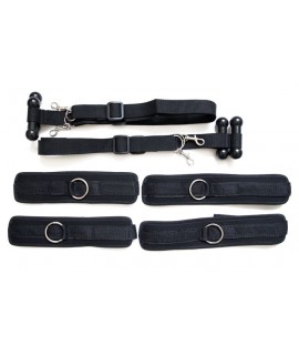 ОКОВЫ + НАРУЧНИКИ С РЕМНЯМИ ДЛЯ ФИКСАЦИИ цвет чёрный