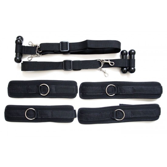 ОКОВЫ + НАРУЧНИКИ С РЕМНЯМИ ДЛЯ ФИКСАЦИИ цвет чёрный