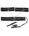 ФИКСАТОР С ПОВОДКОМ ошейник + наручники соединённые между собой, цвет чёрный (текстиль)арт.NTB-80072
