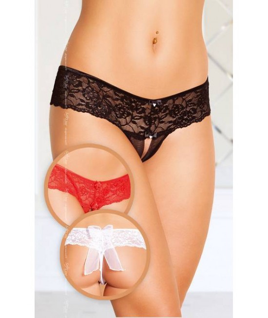 Шортики с бантиком открытые кружевные белые