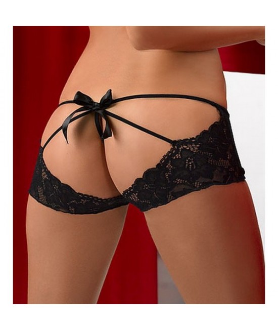 Ажурные черные шортики с вырезами на ягодицах Fanny 