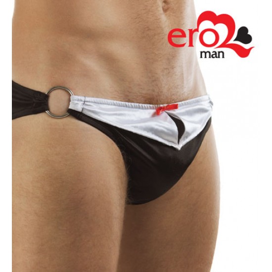 ТРУСЫ МУЖСКИЕ "ОФИЦИАНТ" цвет чёрный/белый, 