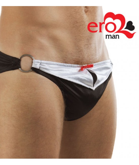 ТРУСЫ МУЖСКИЕ "ОФИЦИАНТ" цвет чёрный/белый, 