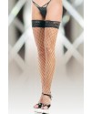 Чулки в крупную сетку (с силик. полосками) черные-M