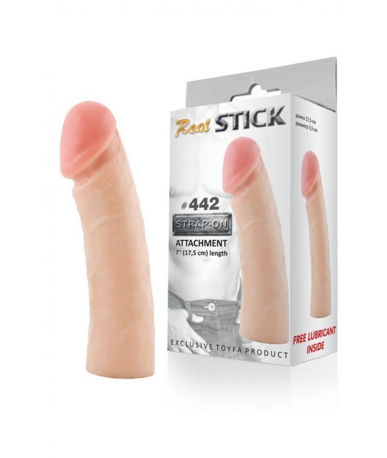 ФАЛЛОИМИТАТОР-НАСАДКА REALSTICK #442, ТЕЛЕСНЫЙ, 17,0 СМ